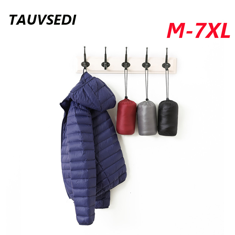7Xl White Duck Warm Hooded Mens All-Season Ultra Lightweight Packable Big Size Breathable Men Down Jacket