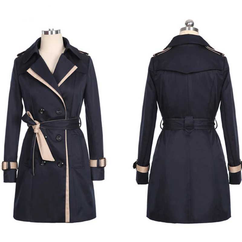 Trench Coat For Women 2022 Autumn Casual Double Breasted Female Long Trench Coats Plus Size Casaco Feminino Ladies WindbreakerX240921