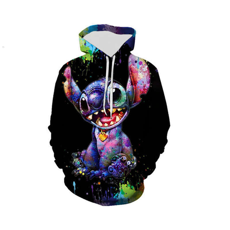 European And American Cross-Border E-Commerce Autumn New Men's Pullover Sweatshirt, Stitch D-Printed Hooded Sweatshirt