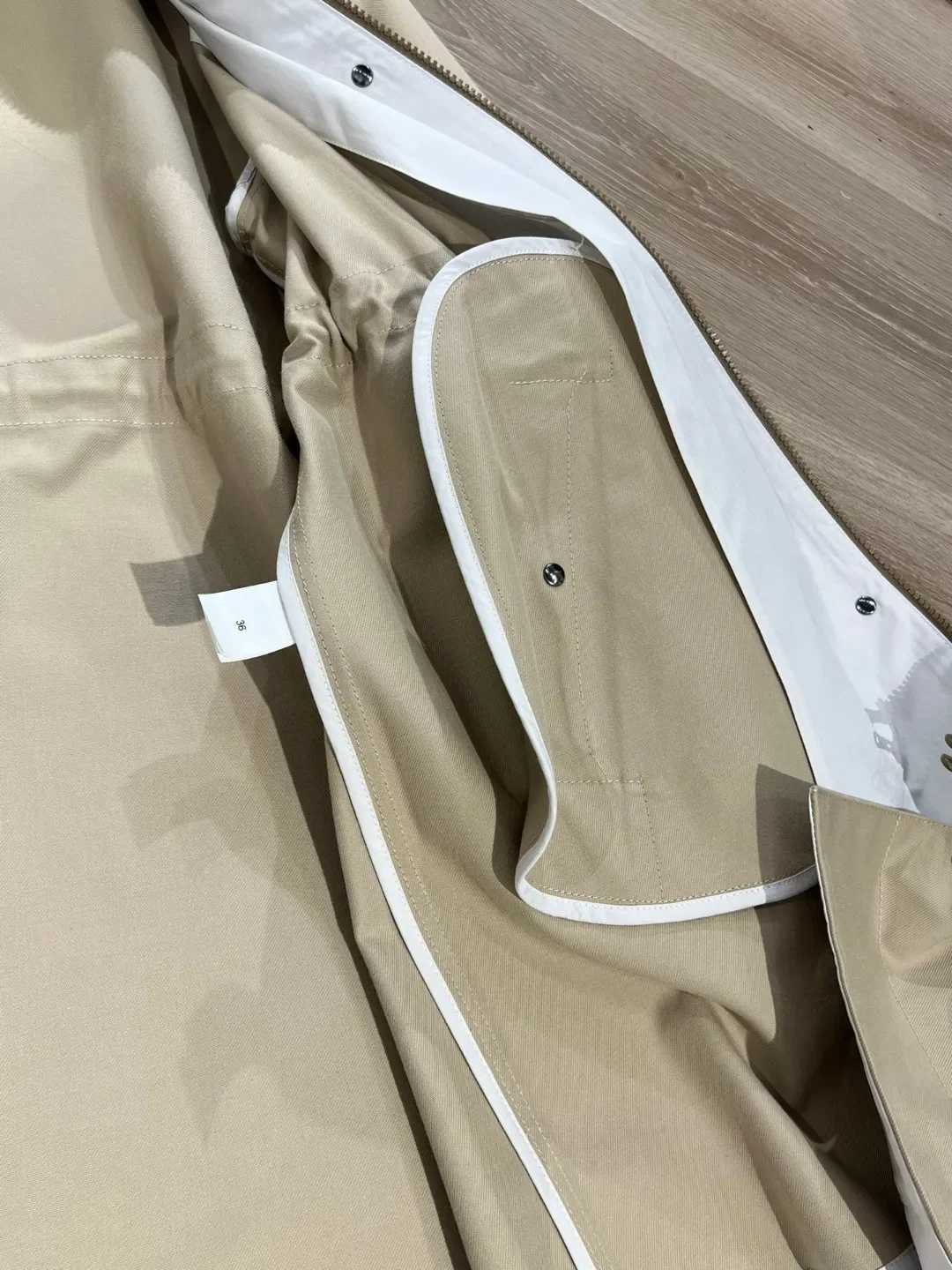 2024 Classic Ladies Cotton Trench Coat Long Drawstring Hooded Windbreaker Jackets TopsX240921