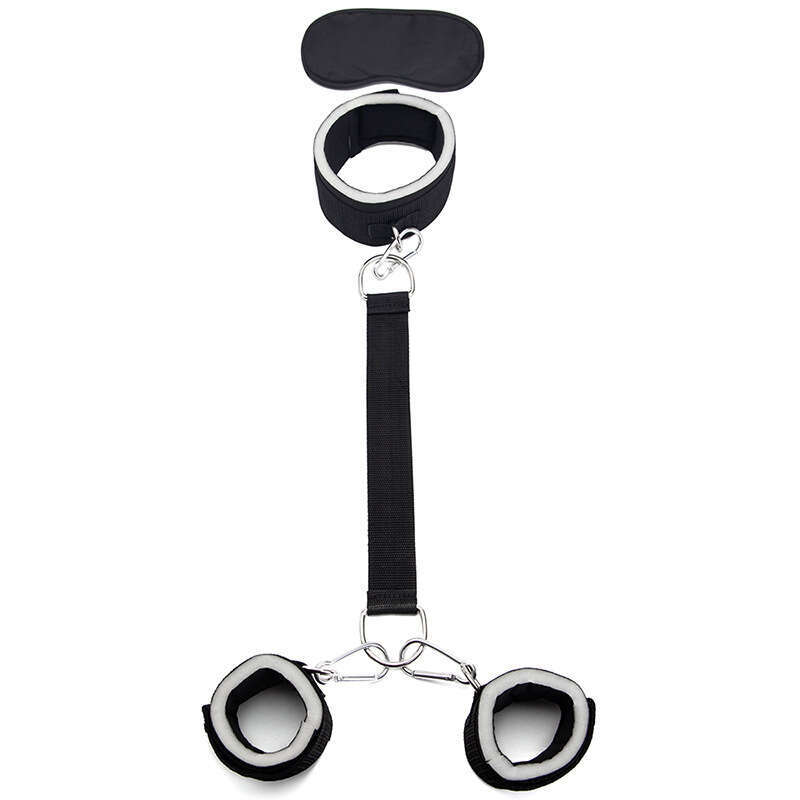 Sex Training SM Props Sponge Back Handcuffs Blindfold Flirting Eye Mask Three Piece Set Alternative Adult Products
