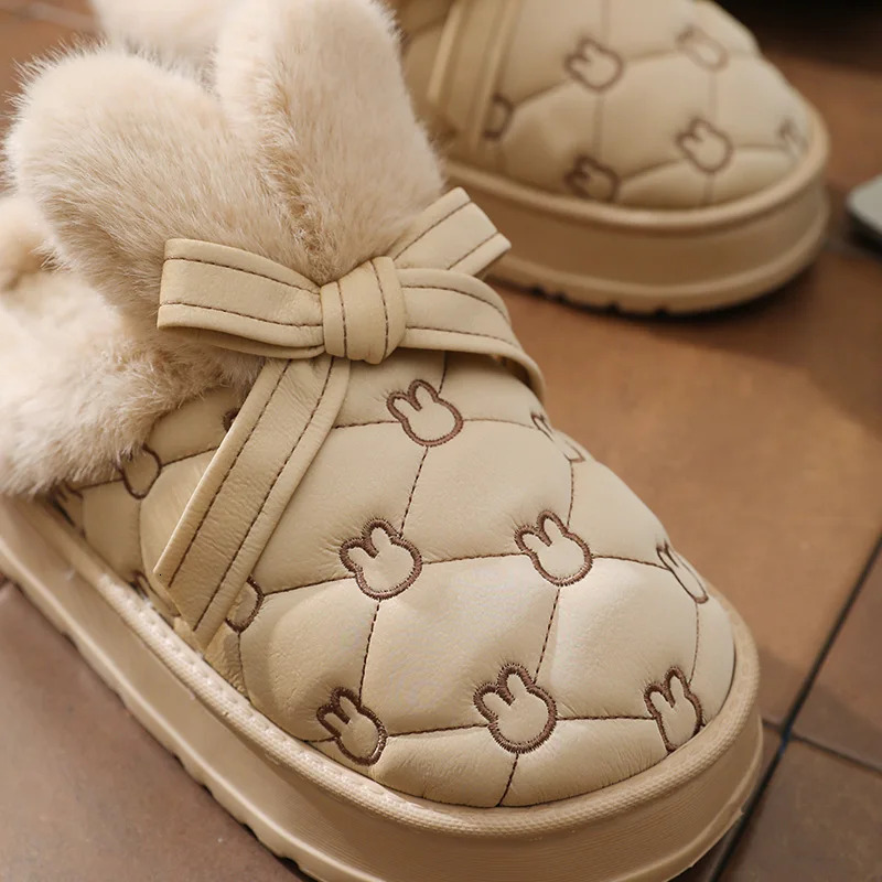 Women Winter Plush Warm Slippers Ladies Casual Fashion Cotton Slipper Female Flat Outdoor Stylish Waterproof free shipping shoes trainers loafers wome