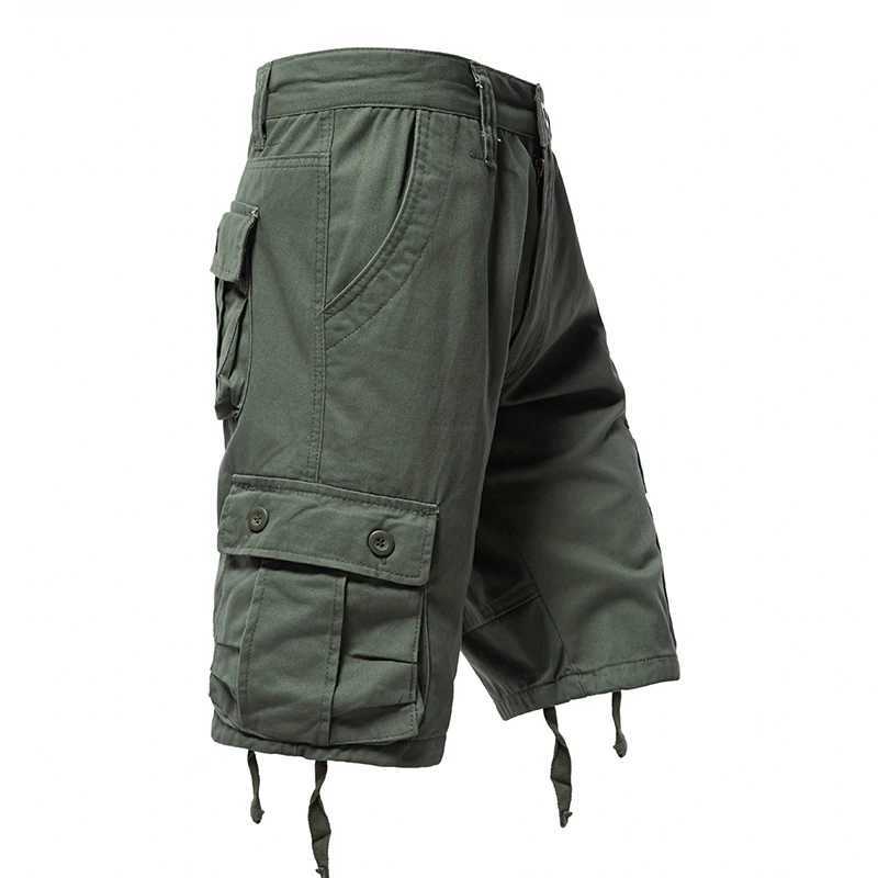 Mens Cotton Cargo Shorts Multi Pocket Tactical Half Pants Sports Casual Hiking Short Pants Fashion Y2K Male ClothesX240921