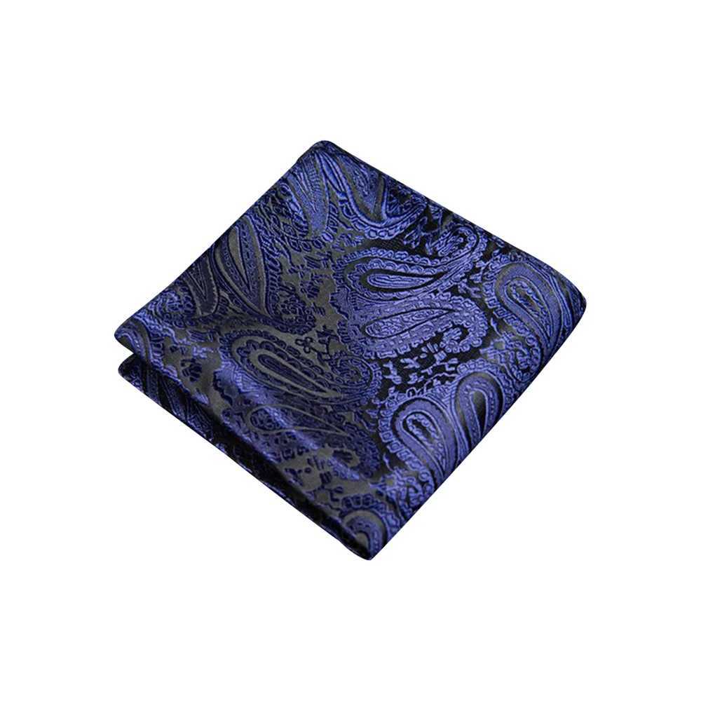 Free Shipping Ikepeibao Paisley Handkerchief mens Paisley Floral Black Pocket Square HankyX240921