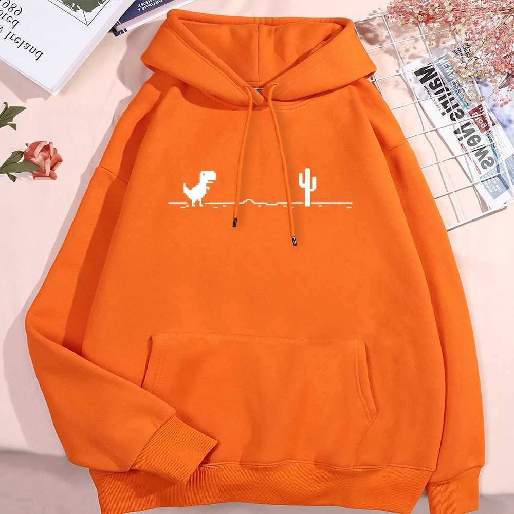 Network Malfunction Little Dinosaur Hoodie Mens New Thick Zipper Hoodie Cute Pocket Sweater Autumn Warm O-Nec Hoodie W240921