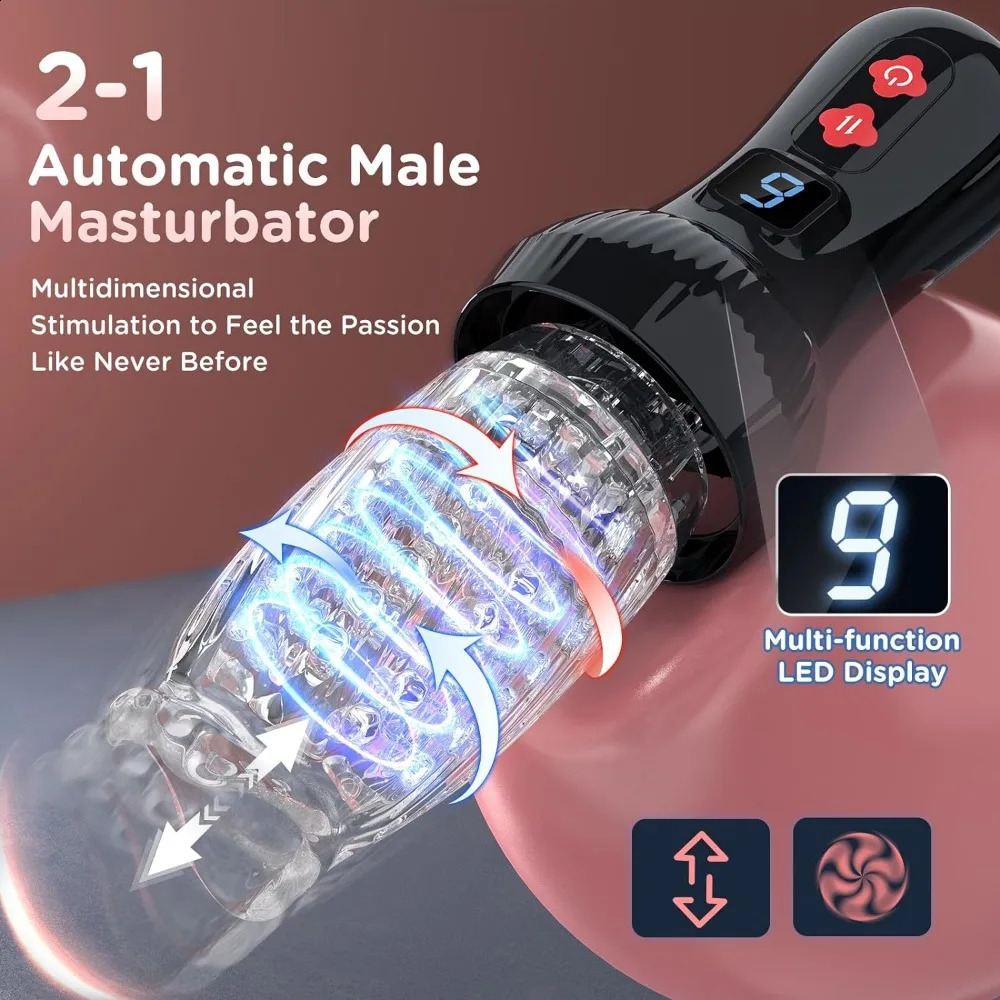 Male Masturbation Sex Toys Automatic Rotary Telescopic Sound Electric Airplane Cup Adult Products Erection of Penis Masturbador 240914