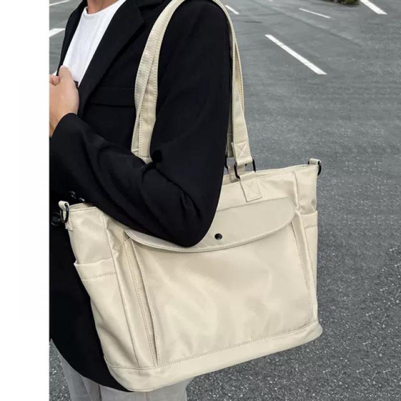 2024Women's Nylon Messenger Tote Zipper Shopping Bag, Travel Handbag, Adjustable Shoulder Strap, Student Bag