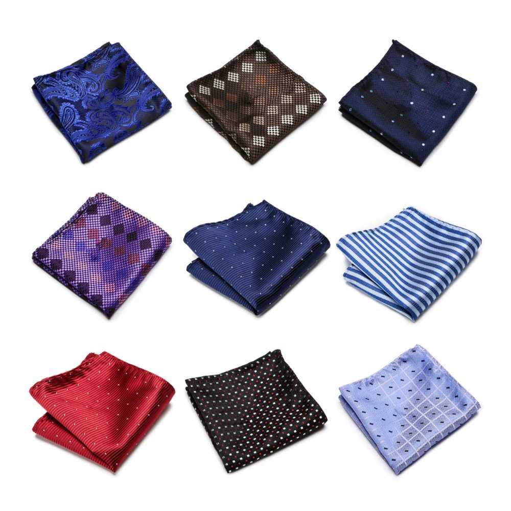 Pocket Square Handkerchief brand factory sells fashionable silk Kerchief mens shirt accessories with deep red stripes for Fathers Day W240921