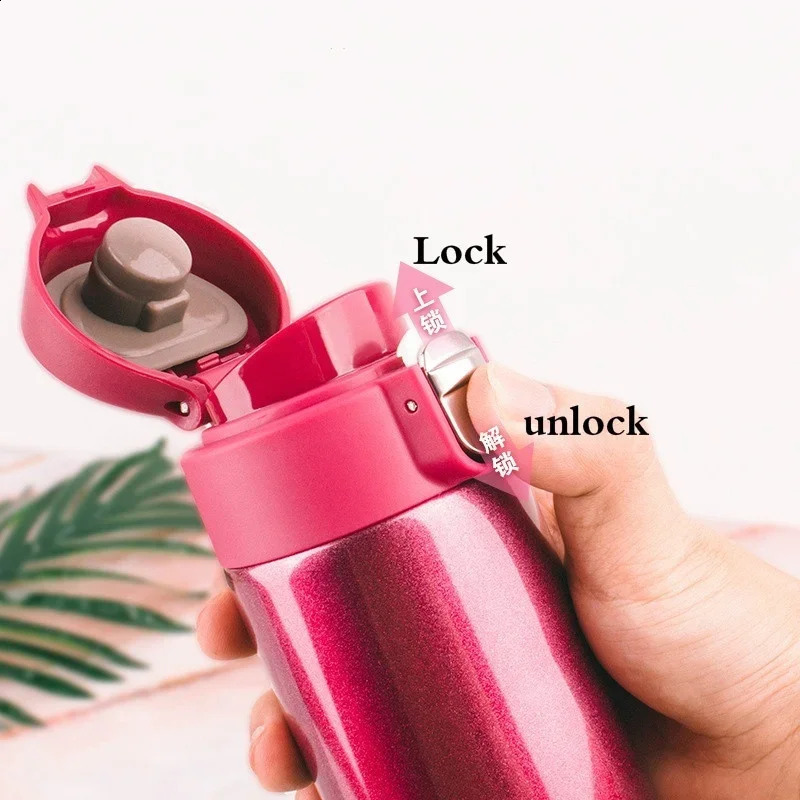 500ML Stainless Steel Bouncing Cover Vacuum Flask Thermos Cup Coffee Tea Milk Thermo Bottle Mug 240918