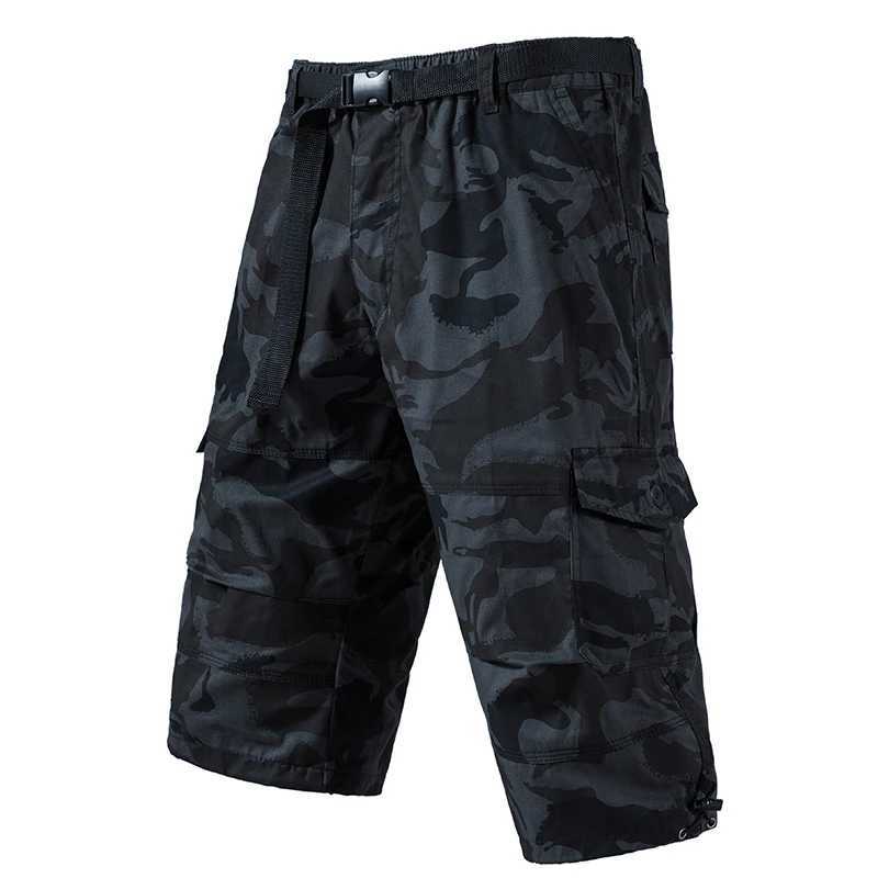 Mens Crop Pants Casual Cargo Shorts Zipper Pockets Light Weight Summer Cool Breathable Short Pants 3/4 SweatpantsX240921
