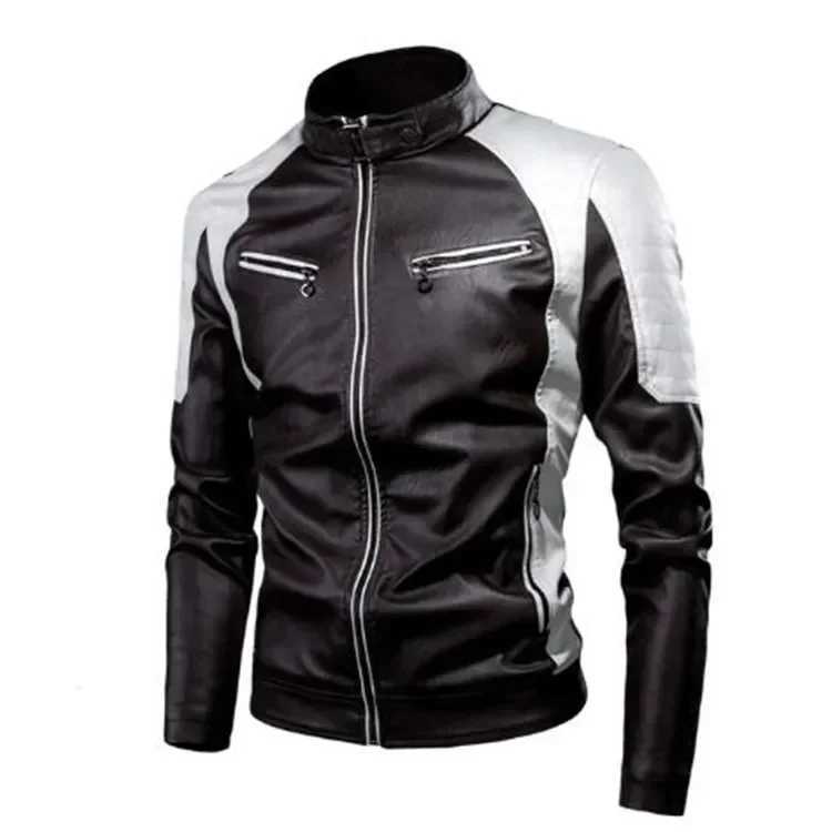 New mens leather jacket brand ultra-thin suitable for motorcycle leather jacket mens leather jacket mens casual bicycle zipper jacket W240918