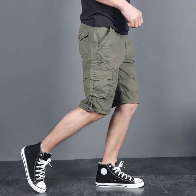 Mens Military Cargo Shorts 2024 Army Camouflage Tactical Joggers Shorts Men Cotton Loose Work Casual Short Pants Plus Size 5XLX240921
