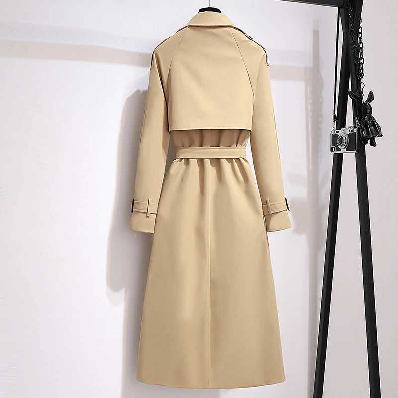 Laxsesu Trench for Women Double Breasted Turn-down Collar Long Sleeve Coat Autumn 2024 New Fashion Sashes Female Loose OuterwearX240921