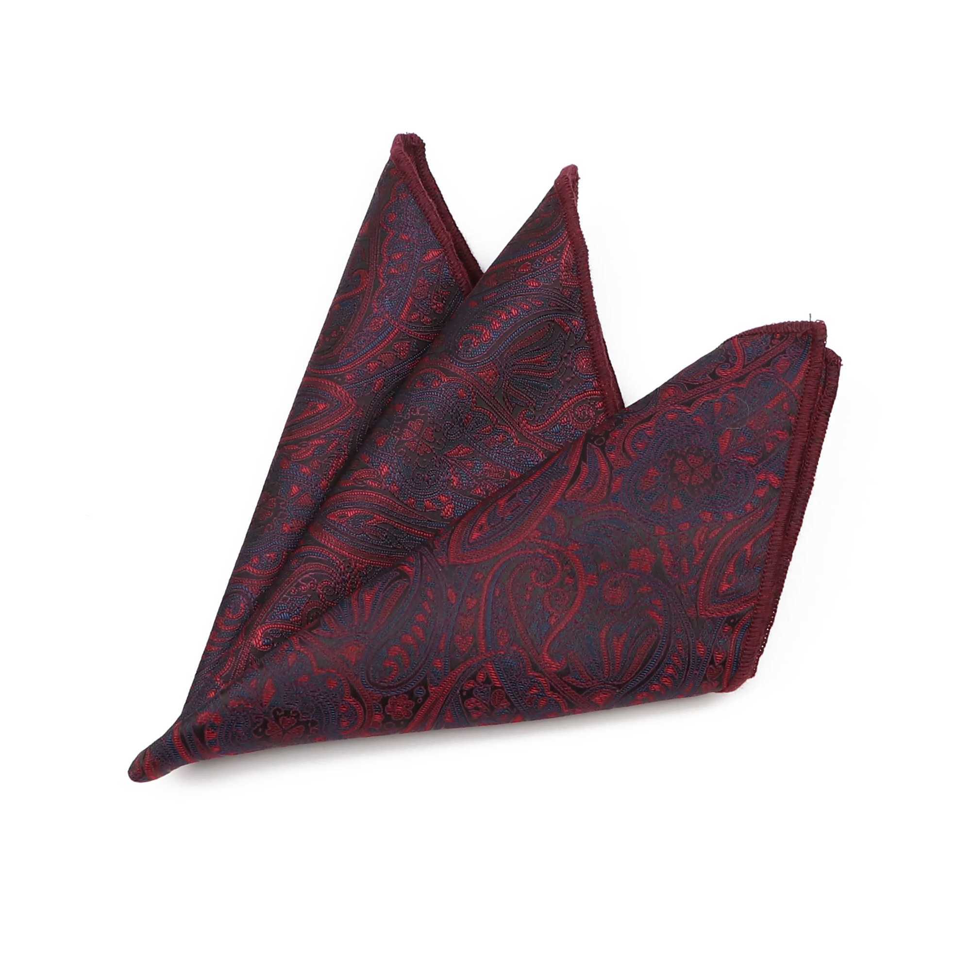 Retro Paisley Mens Pocket Square British Design Hankis Flower Printed Handle Striped Chest Towel Set W240921