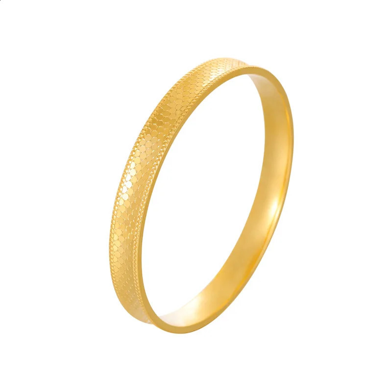 QEENKISS Shiny Dragon Scale Gold Bracelet Bangle For Women Wedding Party Birthday Christmas Bride Mother Lady Girl Gifts BT5320 240910