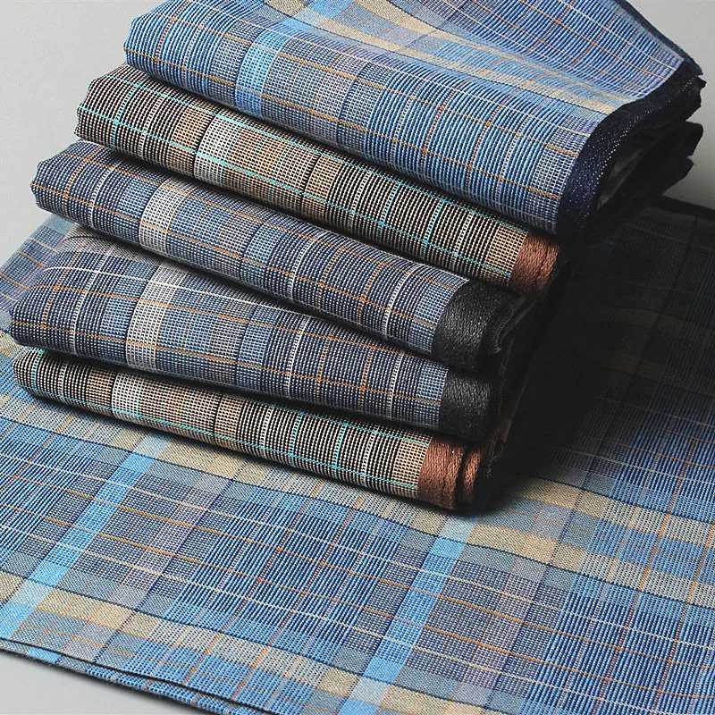 4 pieces/batch dark grid handle cotton handle classic retro handle bag square business leisure box scarf W240921