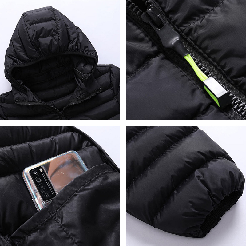 2023 New Autumn Winter Men Warm Waterproof Parkas Jacket Coat Mens Solid Casual Windproof Outwear Detachable Hat Jackets Male