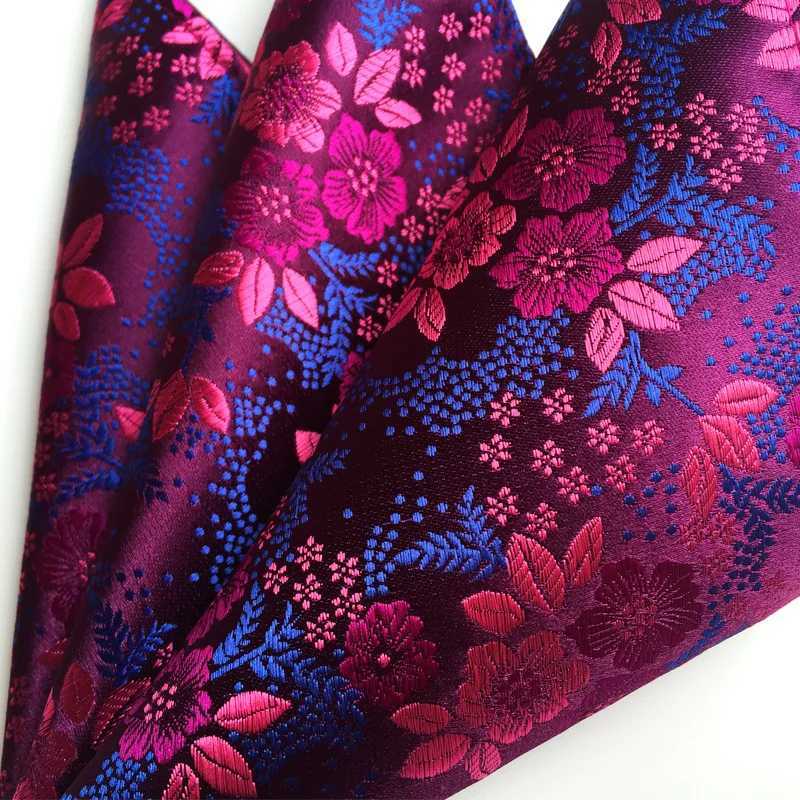 New Design Fashion Men Silk Polyester Paisley Flower Pocket Square Hankerchief Hanky Plain 15 Color Wedding Party AccessoriesX240921