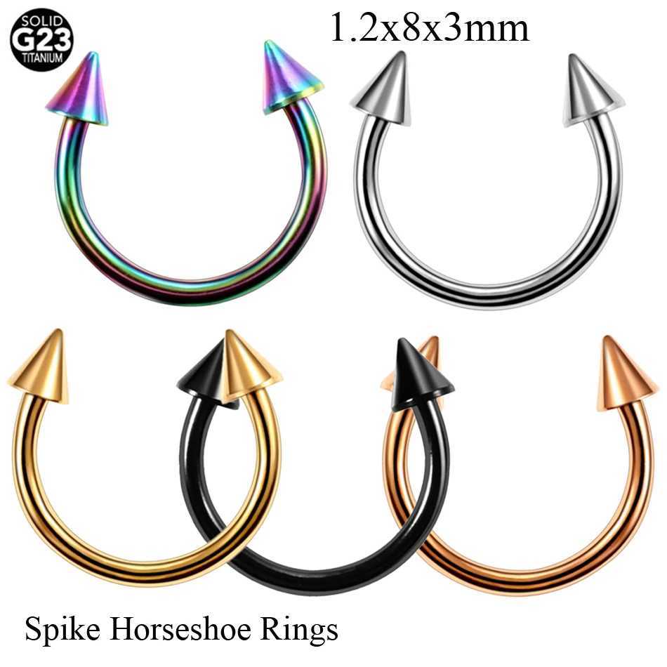 1PC G23 Titanium Nose Lip Ear Cartilage Tragus Piercing Eyebrow Horseshoe Rings Piercing Captive Bead Ring Sexy Piercing Jewelry Y240921