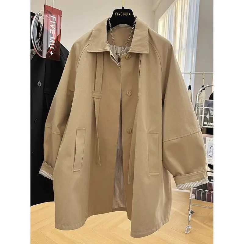 2024 New Spring Autumn Trench Coat Women Fashion Korean Loose Mid Long Temperament British style Women Windbreaker Female TopsX240921