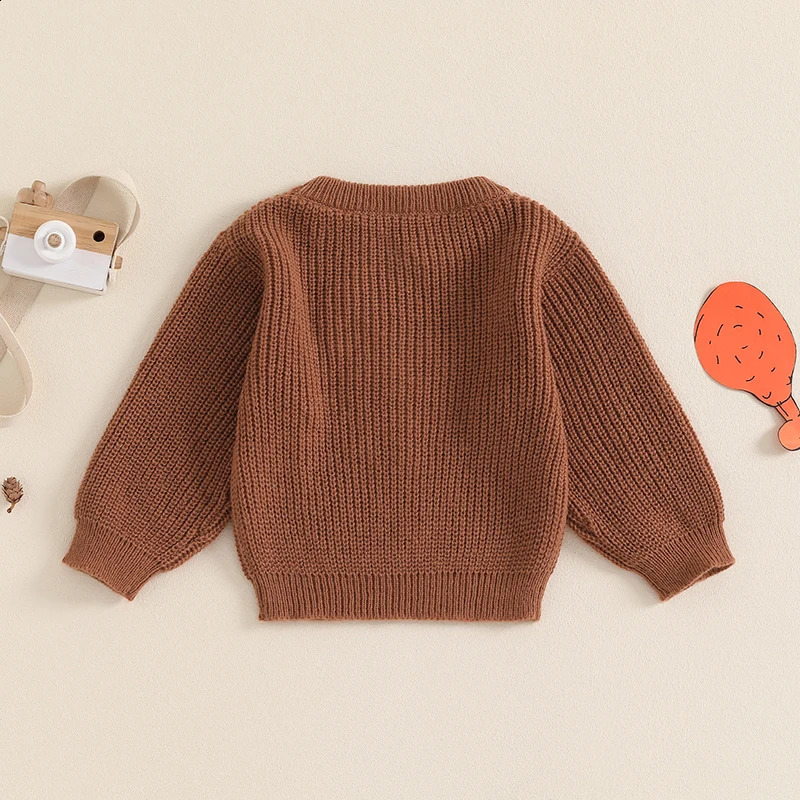 Retro winter born baby sweater casual rooster embroidery warm knit long sleeved floral baby knit 240918