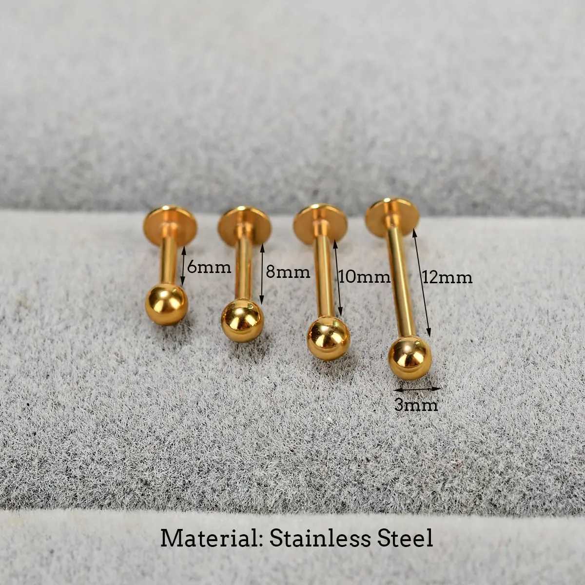 16G Stainless Steel Lip Rings Labret Nose Studs Piercing Monroe Men Nose Studs Ear Cartilage Tragus Helix Earring 6/8/10/12mm Y240921