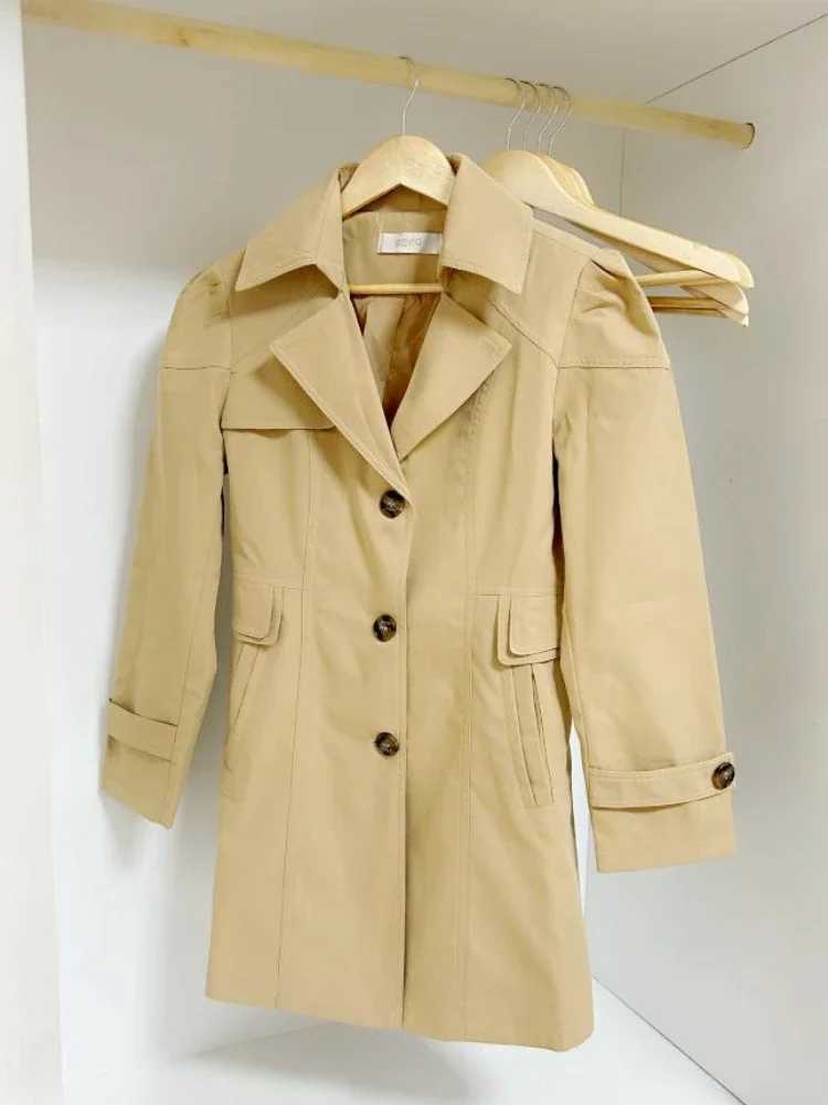 Spring Jacket Trench Coat Woman 2023 New Korean Fashion Overcoat Slim Elegant Long Sleeve Woman Clothes Khaki Windbreaker FemaleX240921