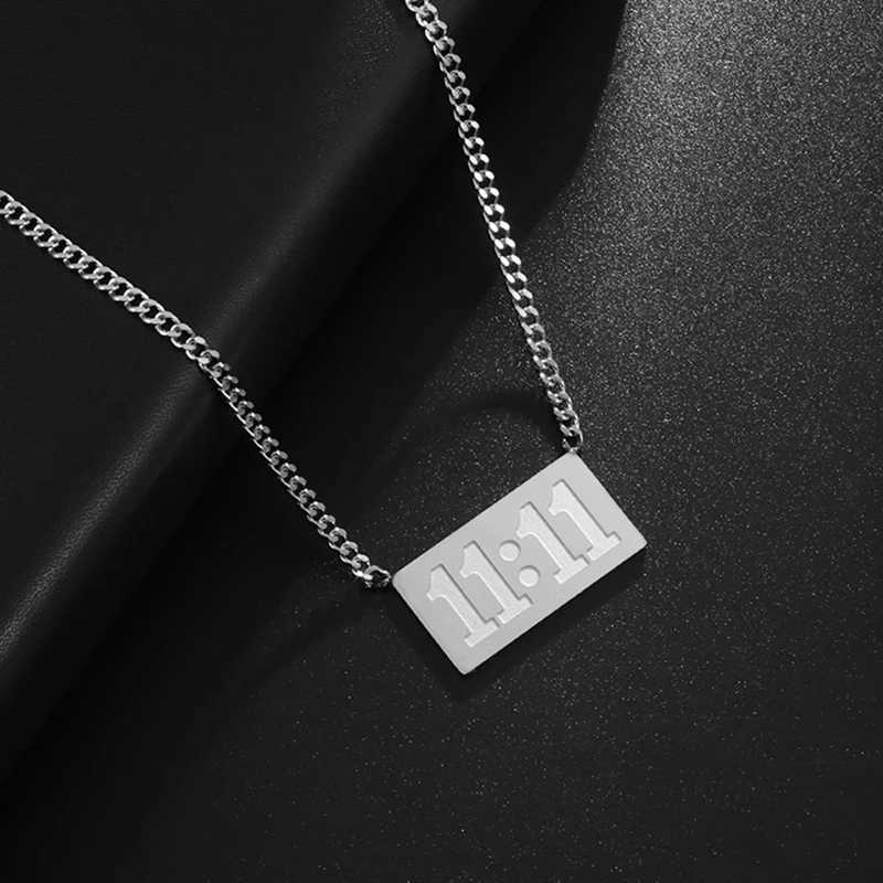 Special number 11 11 square stainless steel pendant necklace suitable for women W240918