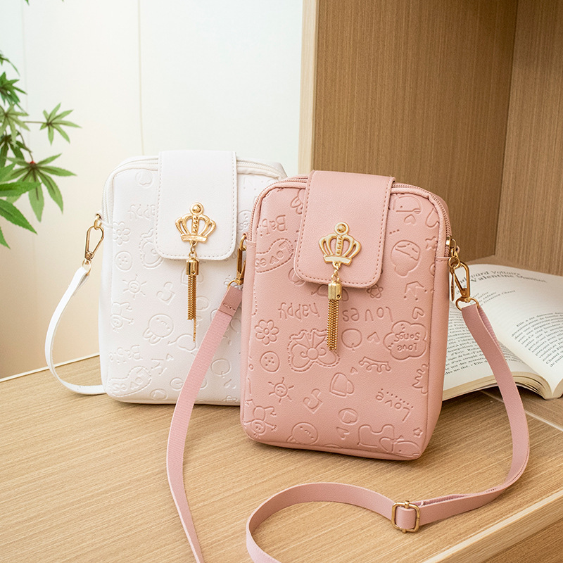 Embossed Crossbody Bag Designer Ladies Bag Shoulder Bags Fresh Sweet Phone Bag Casual Simple Fashion Bags Cartoon Patterned Small Handbag DPD2409213