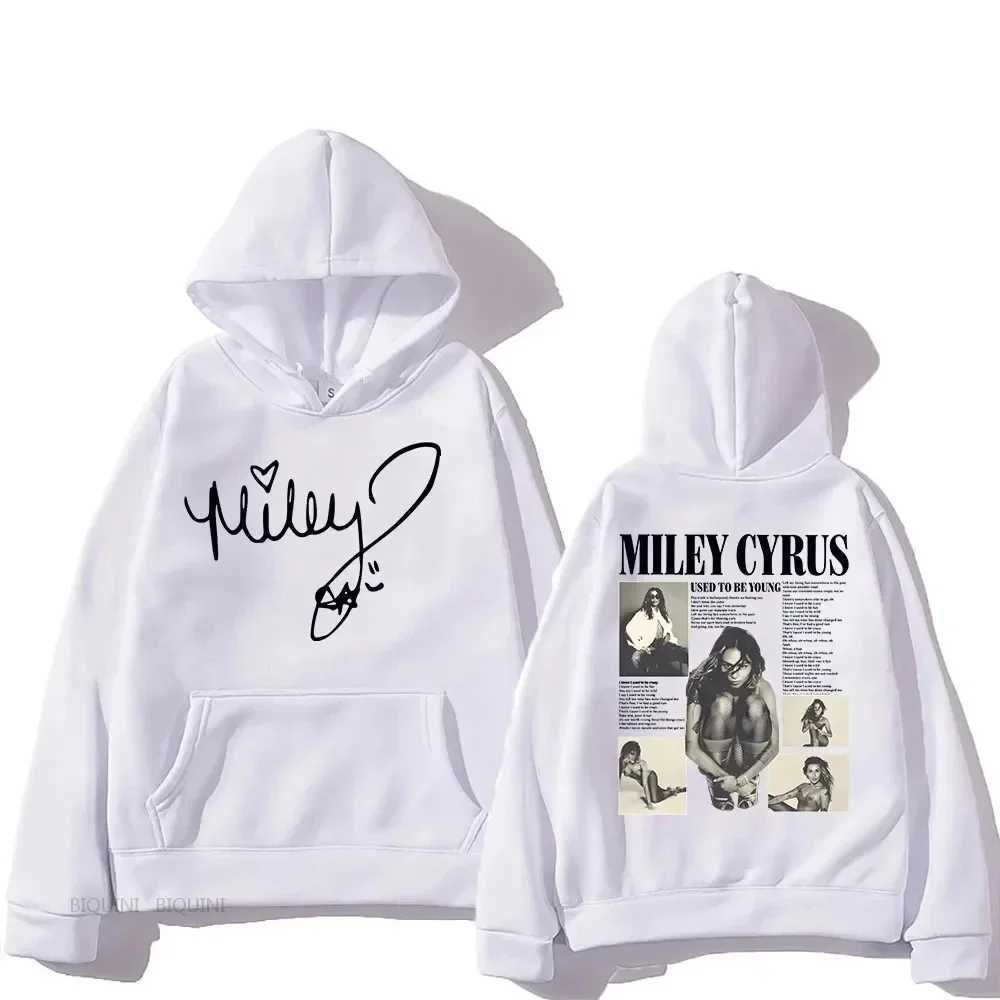 Long sleeved casual hooded sweatshirt with hip-hop graphic printed zipper featuring a hooded Sudaderas male singer Miley Cyrus hooded sweatshirt W2409