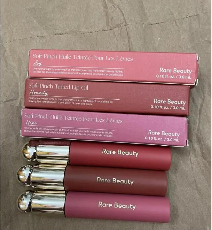 Rare Beauty Soft Pich Beauty Tinted Oil 3 Colors Mud Lipstick Matte Lip Glaze Non-Stick Cup Long Lasting Waterproof Women Cosmetics Free Shipping