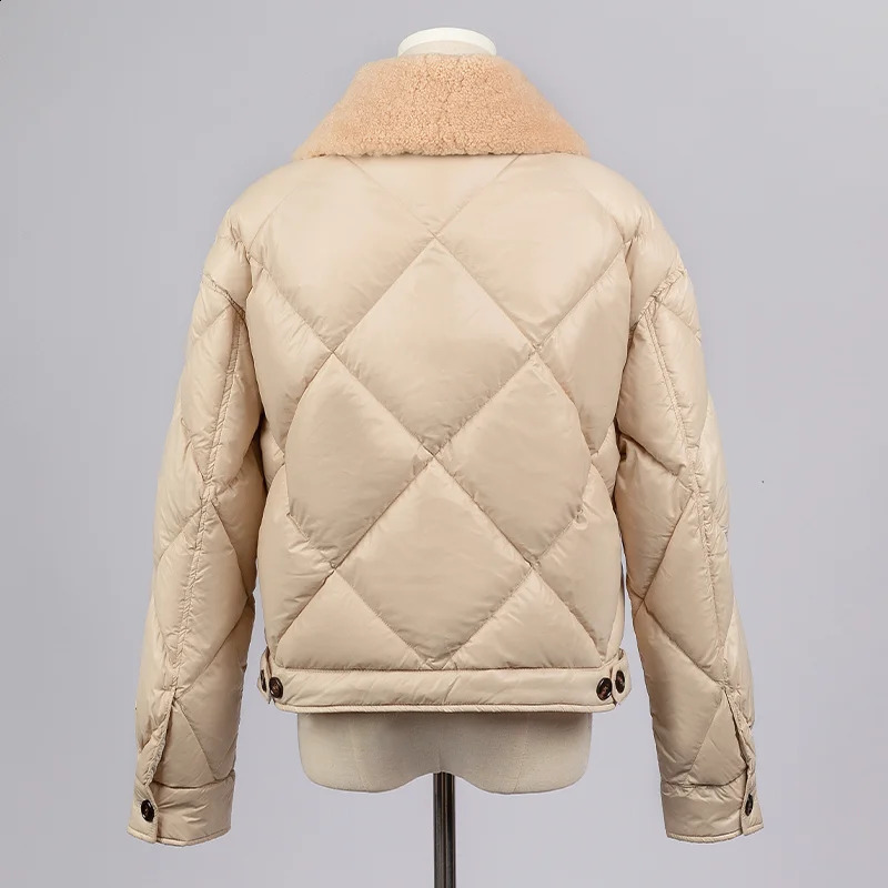 CA42 highquality single chest fur collar 90% duck down coat womens winter 240918