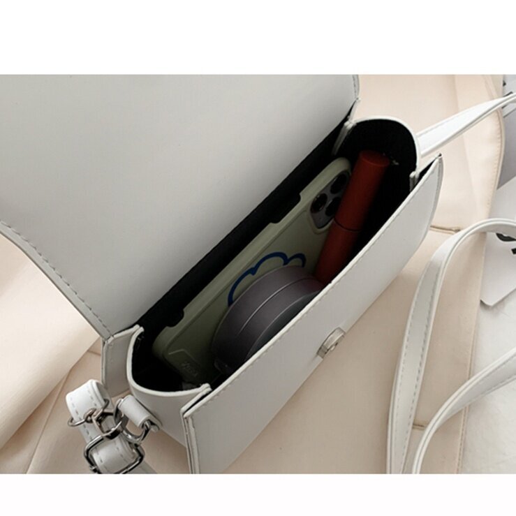 Ready Stock From Malaysia Women PU Leather Saddle Shoulder Vintage Solid Color Flap Crossbody Bag