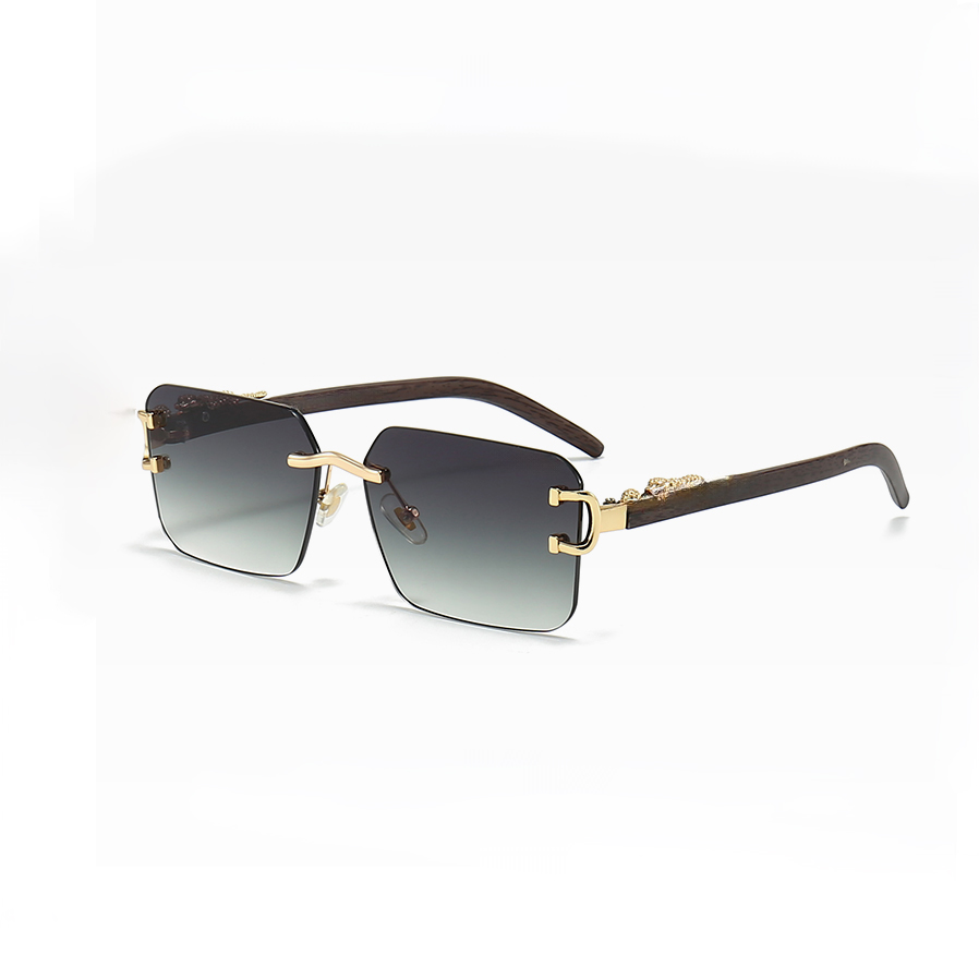 designer sunglasses classic rimless shades women men eyeglasses luxury rectangle square composite Metal glasses driving outdoor protect multiple colors styles