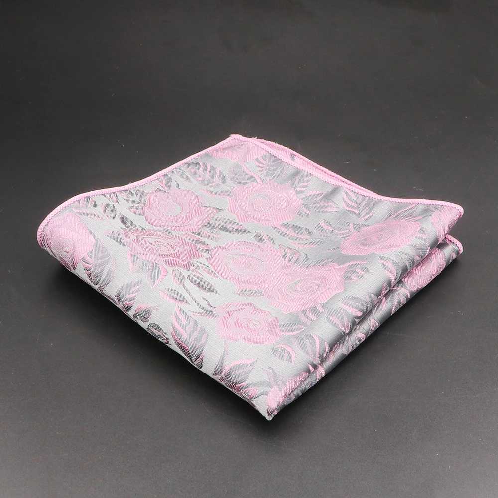 Men Hanky Pocket Squared Handkerchief Polyester Blue Red Hankerchief Flower Rose Floral Wedding Party Gift for Man AccessoryX240921