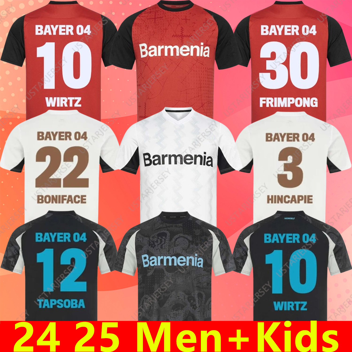 24 25 Bayer 04 Leverkusen Soccer Jerseys WIRTZ BONIFACE HINCAPIE HOFMANN TAPSOBA SCHICK PALACIOS FRIMPONG GRIMALDO 2024 2025 Home Away 3rd Mens Football Shirts