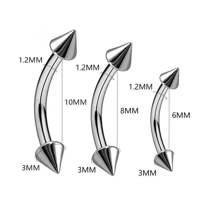 1Pcs Eyebrow Lip Piercing Banana Shape Nose Ring Stainless Steel Curved Barbell Stud Helix Navel Cartilage Earring Body Jewelry Y240921