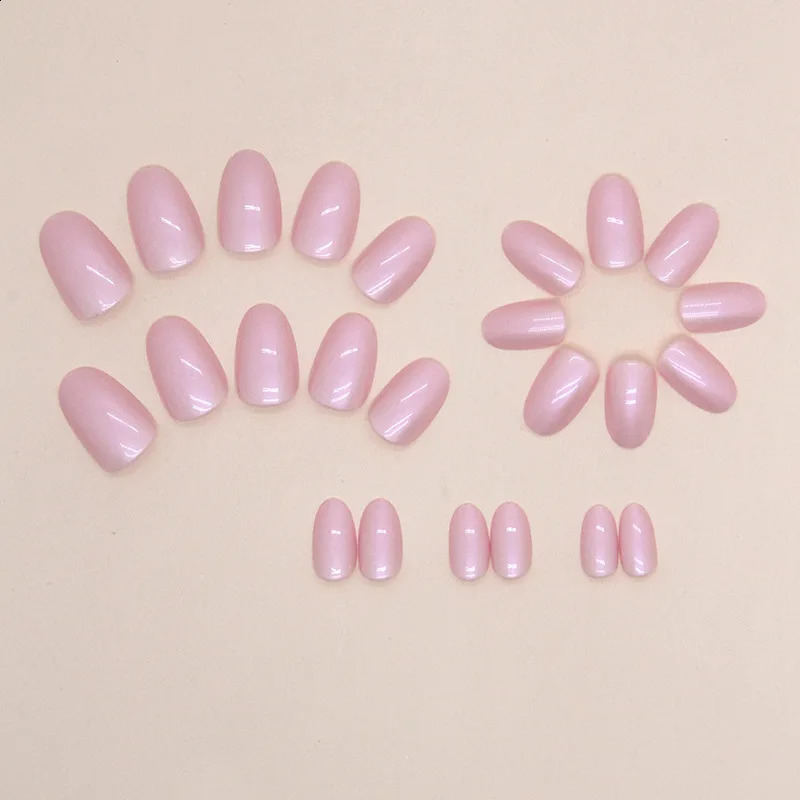 24Pcs Short Fake Acrylic Press On Nails Set Removable Wearing False Nails Tips Decorated Artificial Realistic Nail Art Supplies 240914