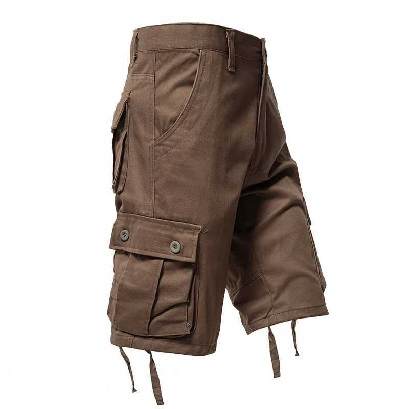 Mens Cotton Cargo Shorts Multi Pocket Tactical Half Pants Sports Casual Hiking Short Pants Fashion Y2K Male ClothesX240921