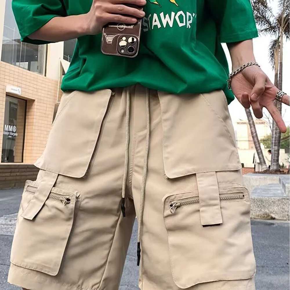 Khaki Cargo Shorts Men Summer Beach Loose Casual Work Trousers Male Big Size Black Outdoor Shorts Pants BreathableX240921