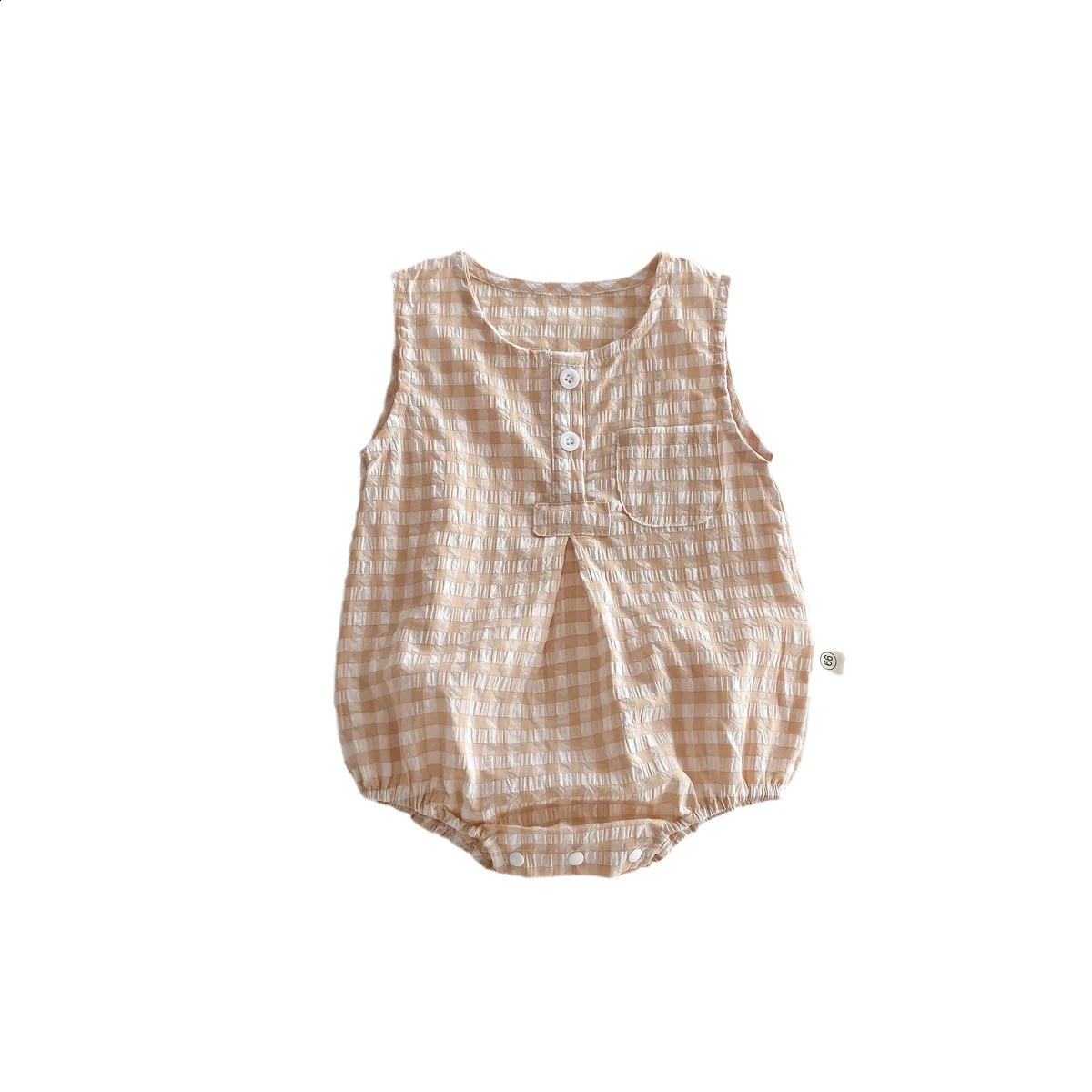 0-2 AgeRomper Summer Clothing Thin Loose Casual Toddler Triangle Vest Climb Clothes Infantil Costume Girls Onesie 240902