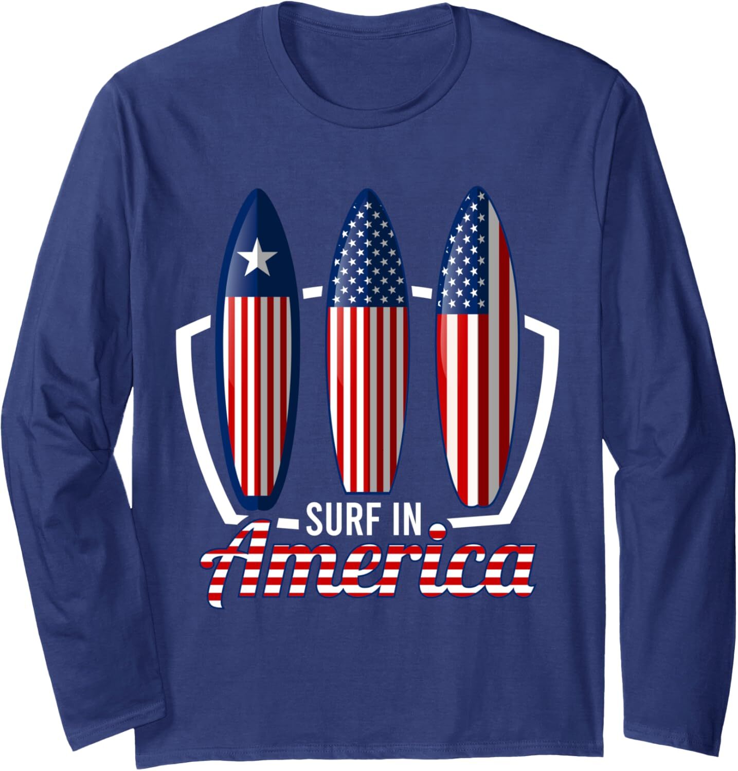 Long Sleeve Shirts for Men sweatshirt Surf In America United States Flag Surfboards Surfing Gift Long Sleeve Tee Streetwear Casual tops clothes
