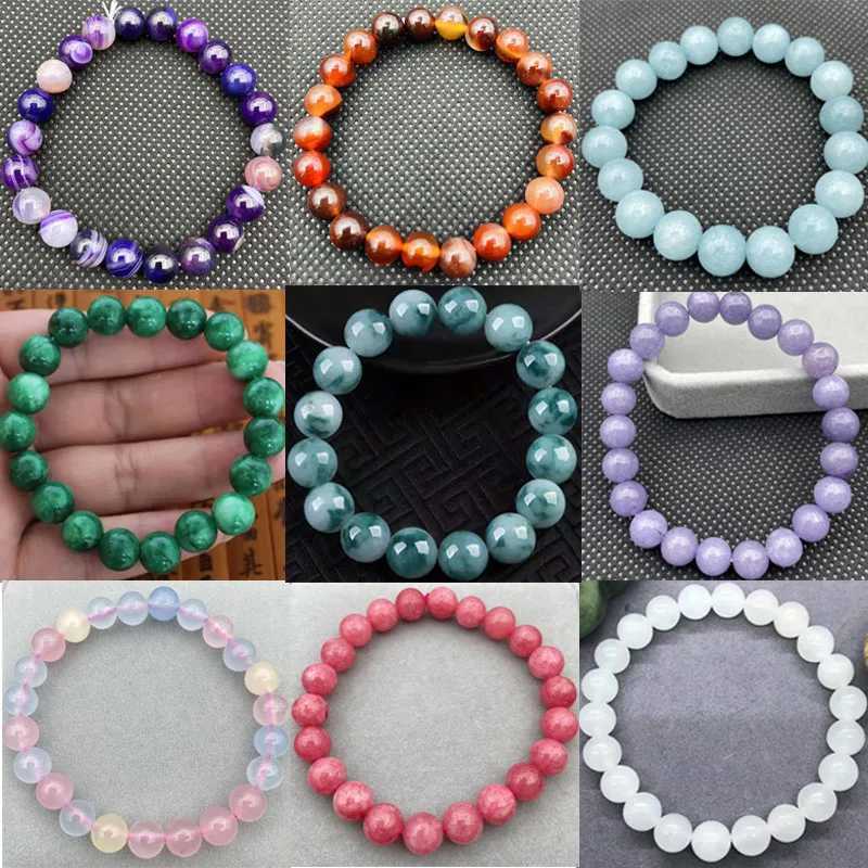 6/8/10 mm Colorful Natural Stone Beads Bracelet for Women Men High Quality Polished Real Stone Bracelets Hand Chain Jewelry GiftX240921