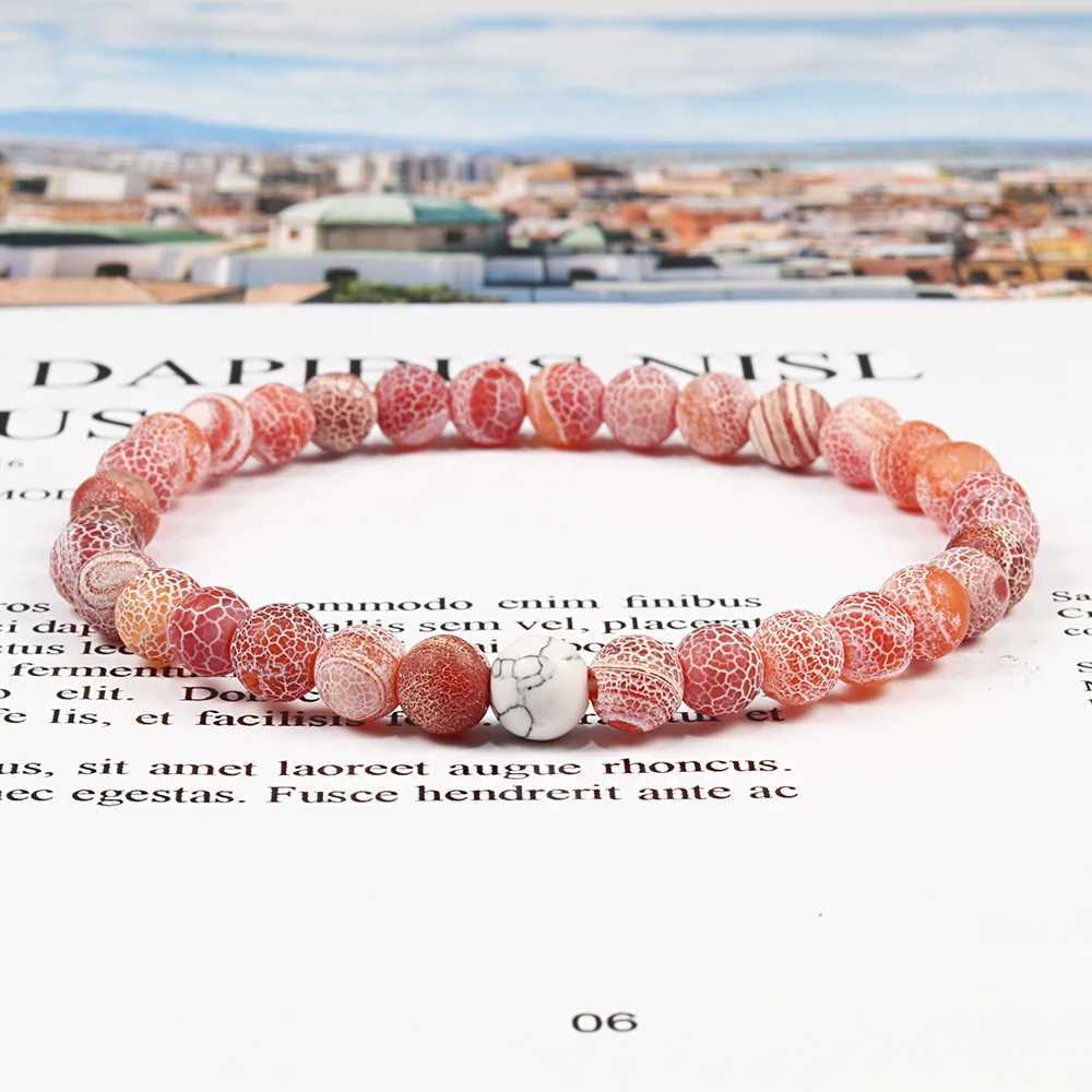 Classic 6mm Natural Stone Beads Bracelets for Women Men Black Matte Lava Tiger Eye Elastic Bracelet Couples Fashion Jewelry GiftX240921