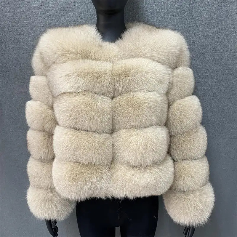 style fur coat 100% natural fur jacket female winter warm leather fox fur coat high quality fur vest 240911