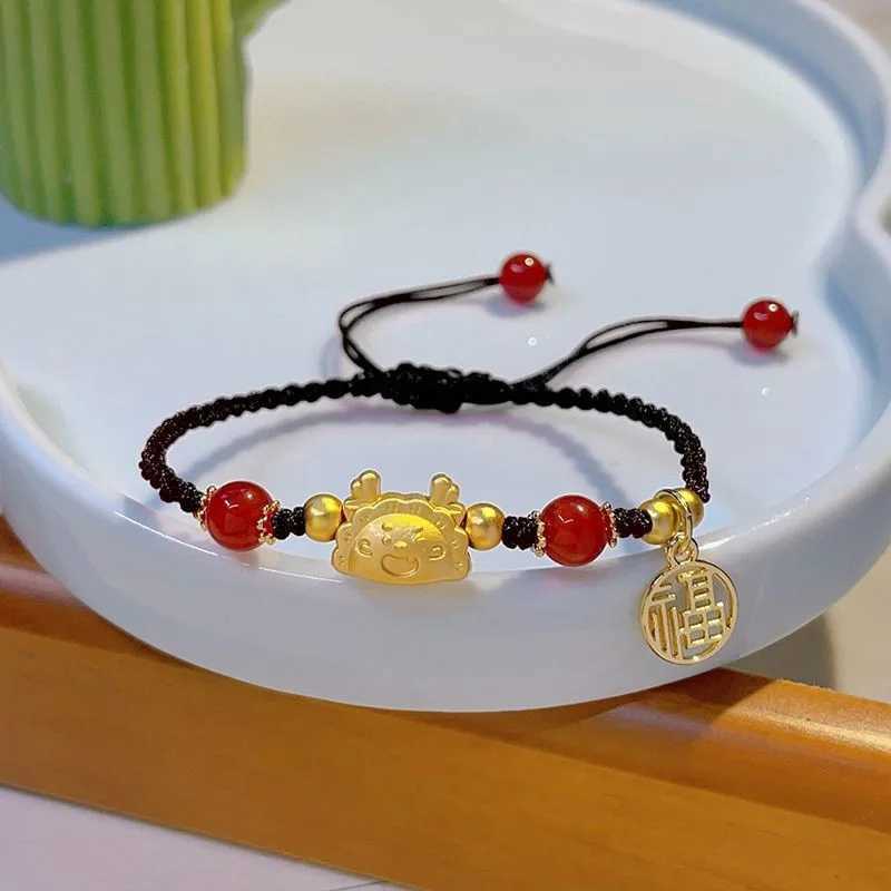 2024 Chinese Style Zodiac Dragon Bracelet For Women Men Brings Wealth Health and Good Luck Red Beaded Couple Bracelet Jewelry GiX240921