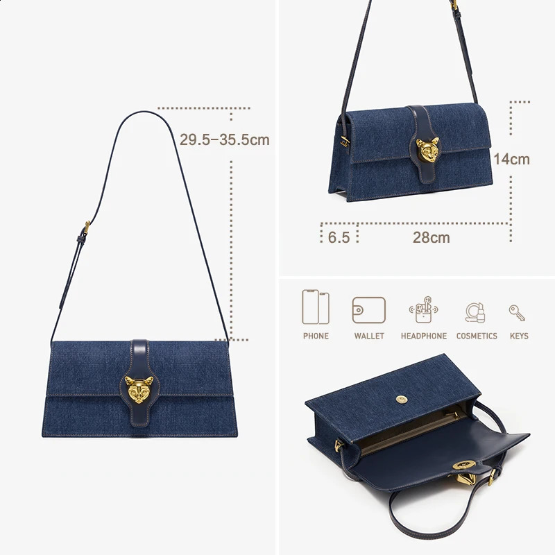 BAFELLI CAT Womens Bag y Fashion Retro Style Cowboy Trendy Shoulder Strap 240919