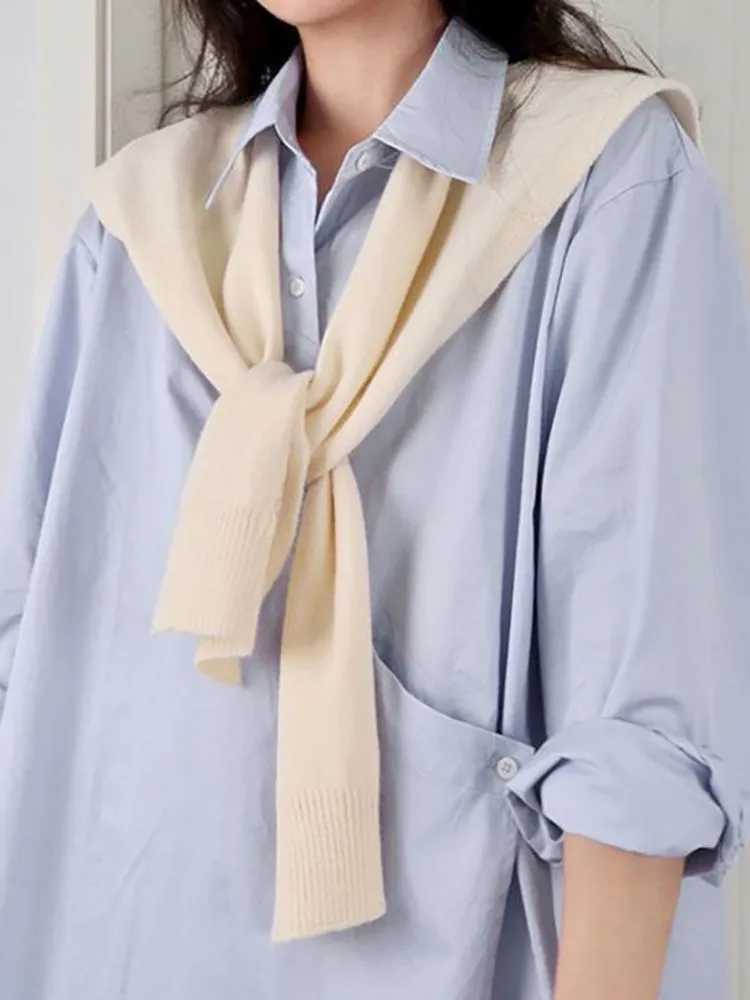 AOSSVIAO spring/summer Korean knitted shoulder solid color knot with air conditioning small shawl neck protection pink W240921