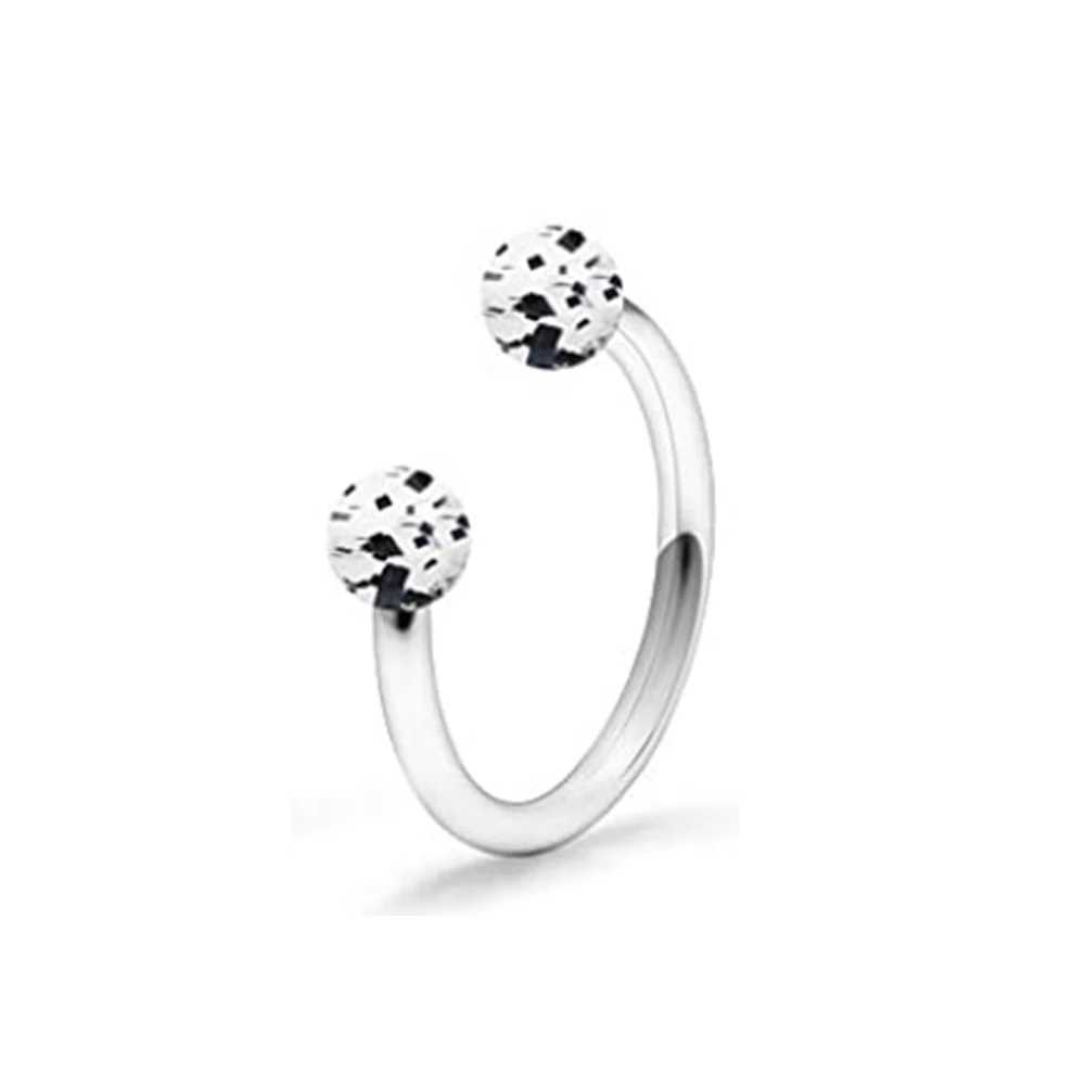 Septum Clear Bioflex Stainless Steel Horseshoe Nose Hoop Rings Eyebrow Lip Earring Tragus Barbells Piercing Retainer 6-12mm Y240921