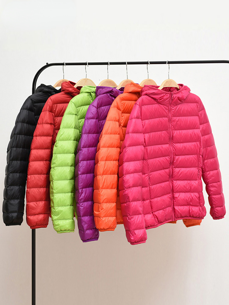 Autumn Winter Ultra-Thin Portable Jacket For White Duck Down Hood, Long Sleeved Warm Jacket, Parka Women's Outwear